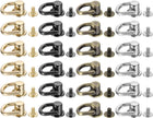 24Pcs D Ring Stud Screw Ball Head Button, Metal D Ring Rivets for Leather DIY Craft, Bag Shoes Accessories, 4 Colors