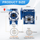 NMRV040 Worm Gear Gearbox Ratio 30:1, 18mm Output Shaft High Torque Worm Gear Speed Reducer for Nema34 Servo Motor/Nema34 Stepper Motor, Blue
