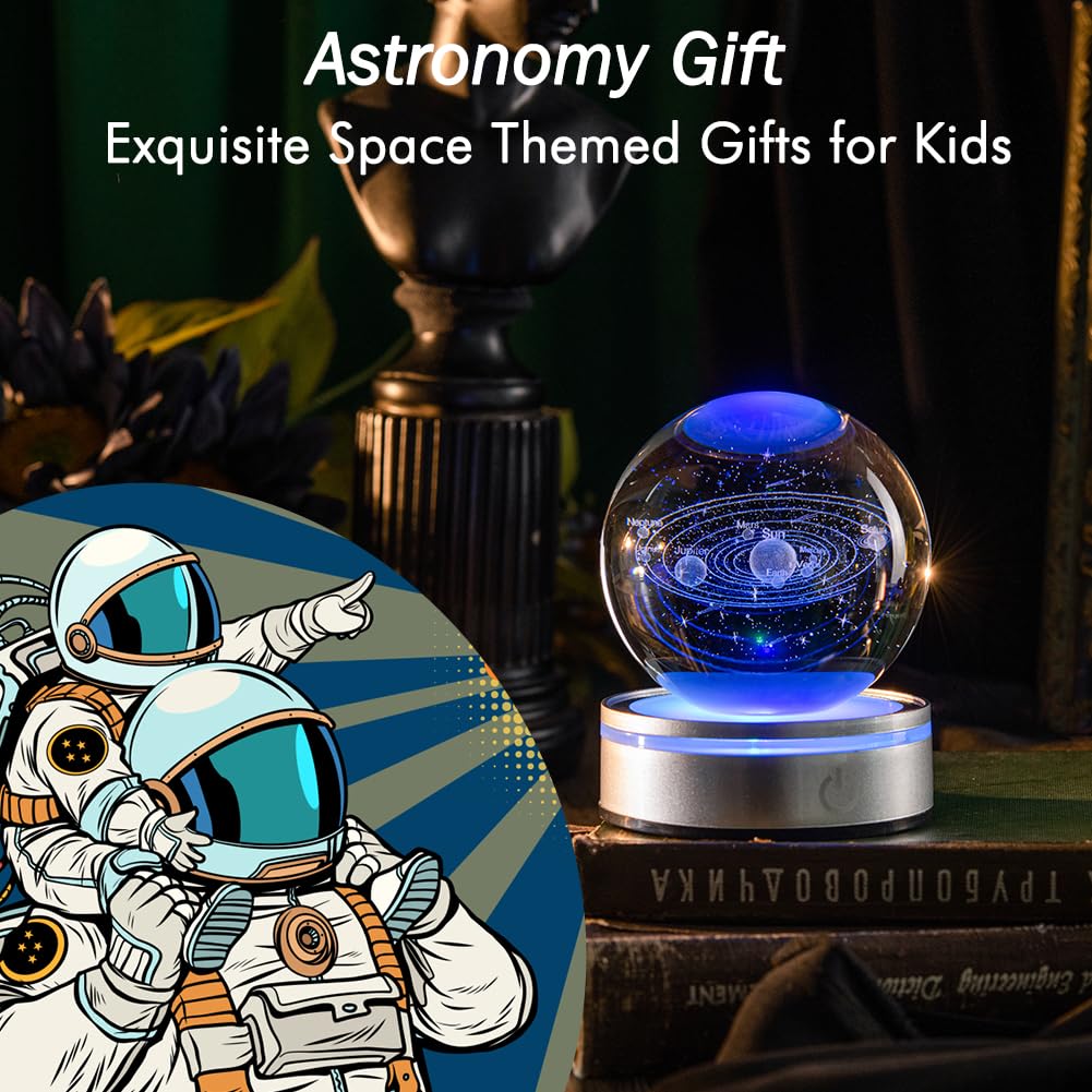 LinkMejor 3D Sistema Solar Esfera de Cristal Modelo Presente Astronomia Espacial Presente