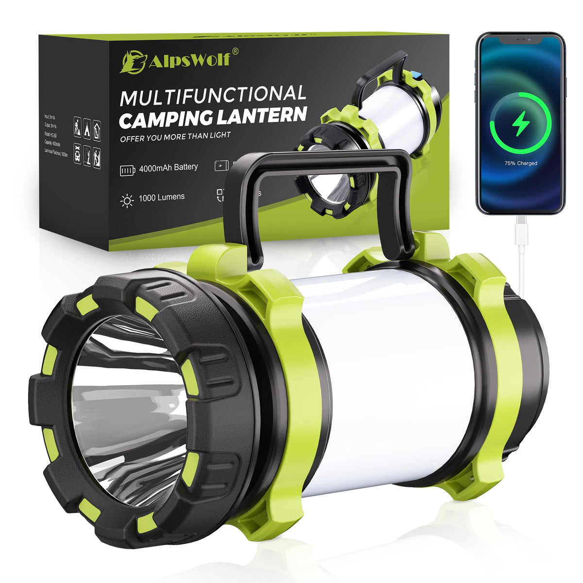 LinkMejor Lentera Camping, Flashlight Dapat Dikembalikan Daya & Lampu Darurat