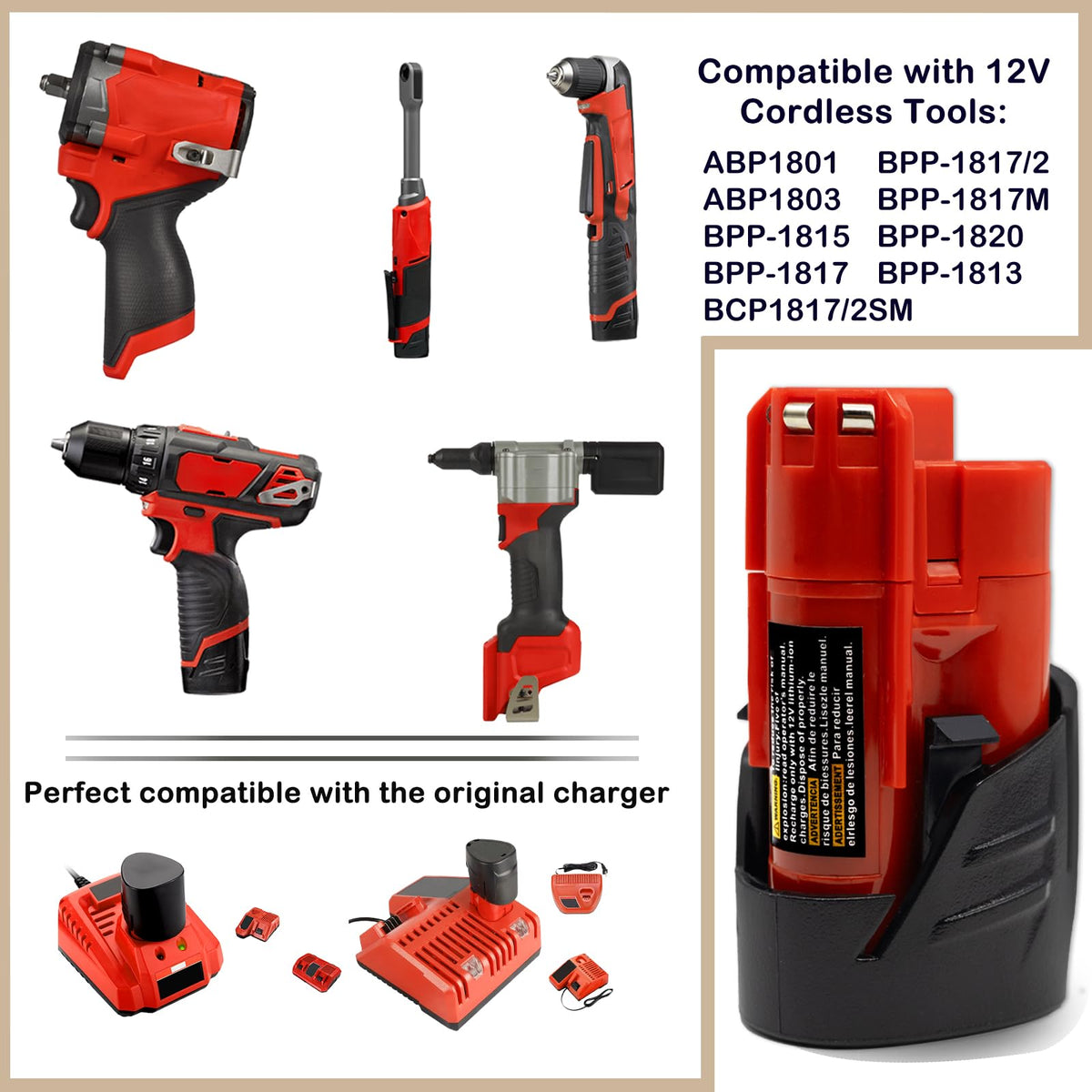 ลิงค์เมโจร์ 2-แพ็ค 4.0Ah 12V บ্যัญชีลิทิอิม สามารถใช้กับเครื่องมืองานไร้สาย