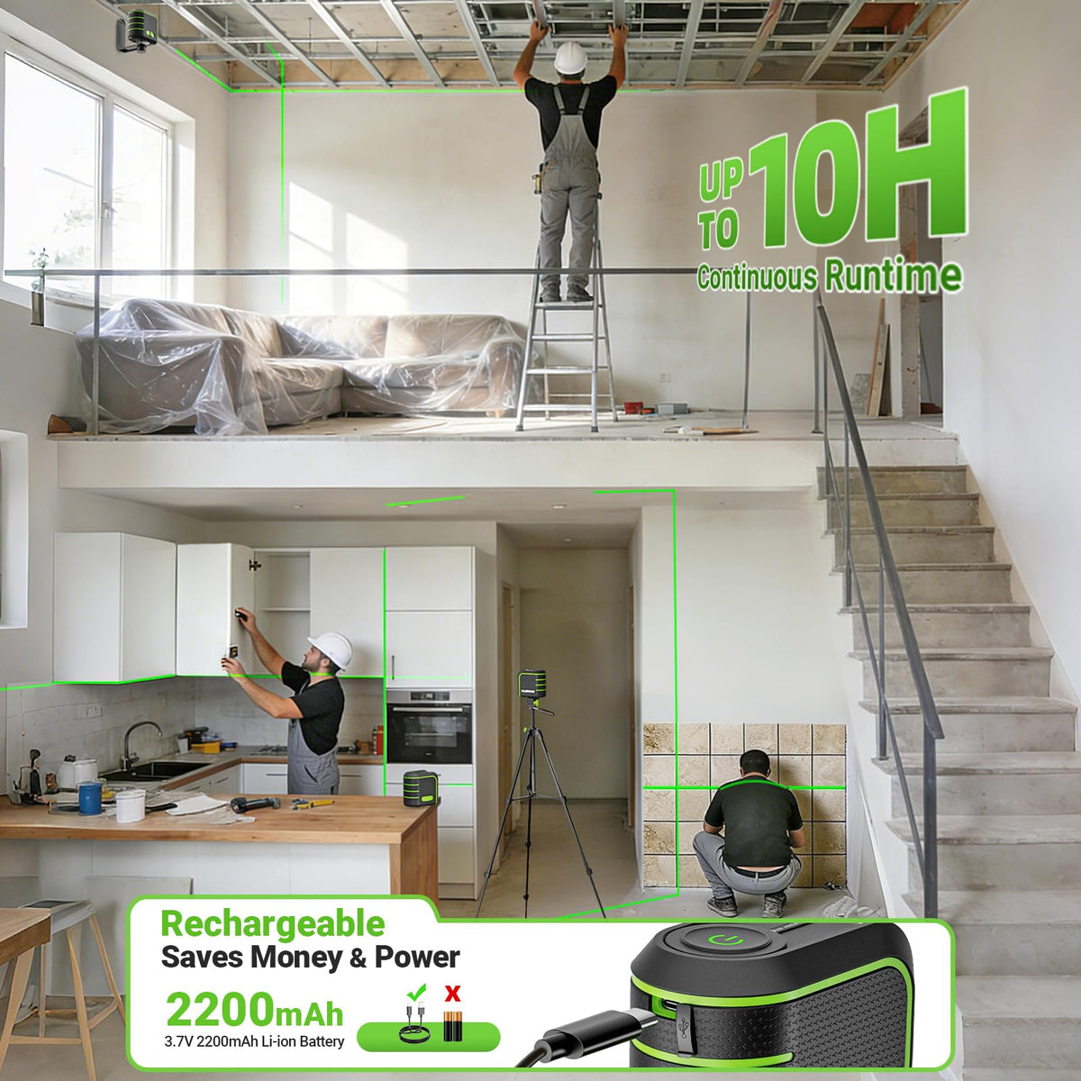 LinkMejor laser poziomujący z podestem 60" U011G