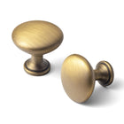 LinkMejor 6 Pack Cabinet Knobs Brushed Bronze Drawer Knobs Solid Zinc Alloy Kitchen Hardware - Brass Bronze Dresser Knob Single Hole/Screw Bar Cabinet Pulls