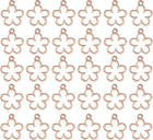 30Pcs Alloy Open Bezel Pendants, Flower Open Back Hollow Frame Pendant Geometric for Resin Jewelry Making Earrings Necklace Bracelet DIY, Rose Gold