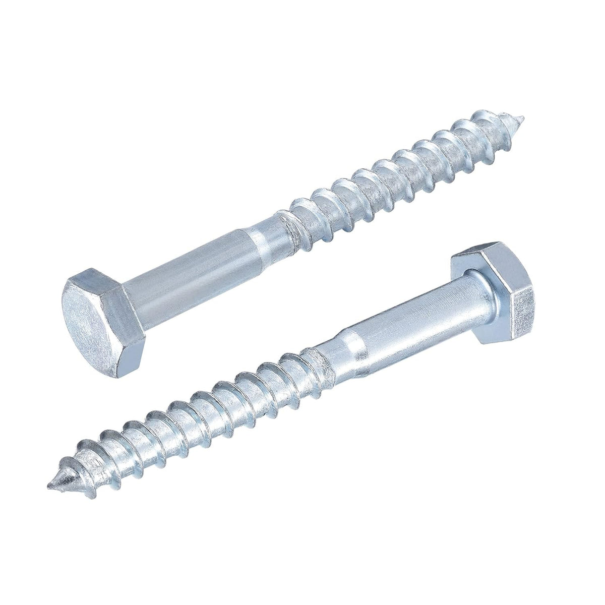 Hex Lag Screws, M10 x 90mm Carbon Steel Zinc Plated Half Thread Self-Tapping Bolts for Wood Screw 10Pcs