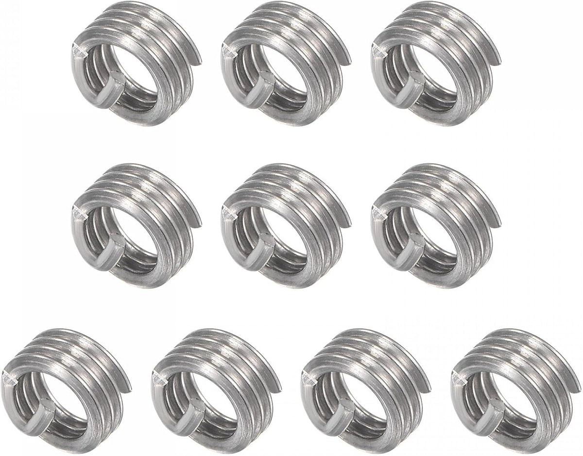 Wire Thread Inserts 8-32 UNC 1.0D 304 Stainless Steel Helical Type Coiled Wire Screw Repair Threaded Sleeve Steel Sheath 10pcs