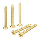 60Pcs Brass Wood Screws, M3 x 25mm Phillips Flat Head Self Tapping Screw Woodworking Screw for Door Hinges, Wooden Furniture, Home Appliances
