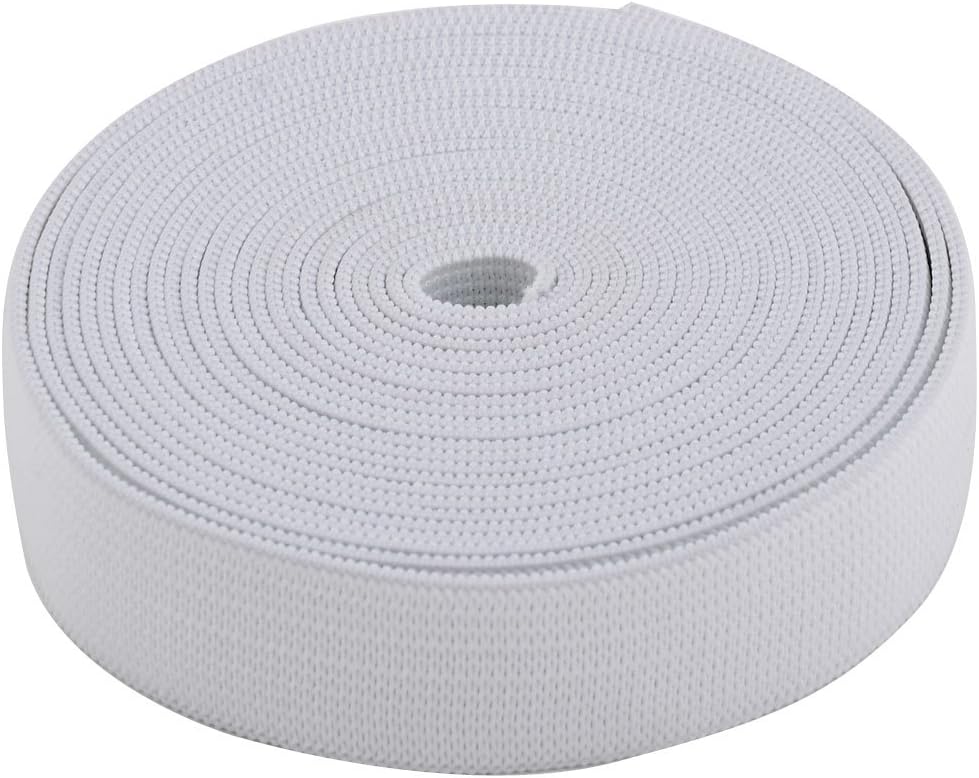 LinkMejor Elastic Fabric Family Sewing Clothes Pants String Strap Band 2.7M Length White
