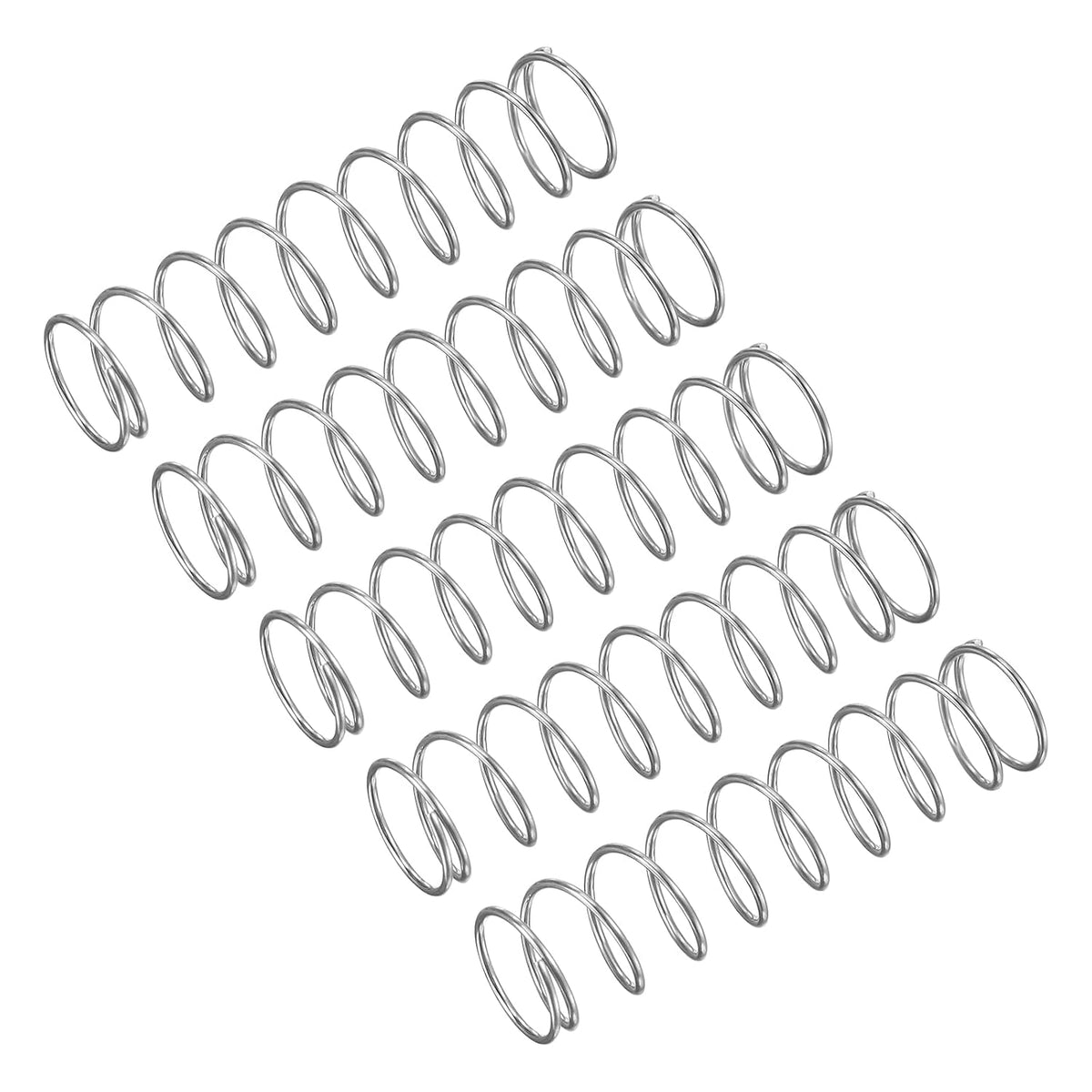 Compression Spring, 15Pcs 304 Stainless Steel, 10mm OD, 0.7mm Wire Size, 40mm Free Length, Silver Tone
