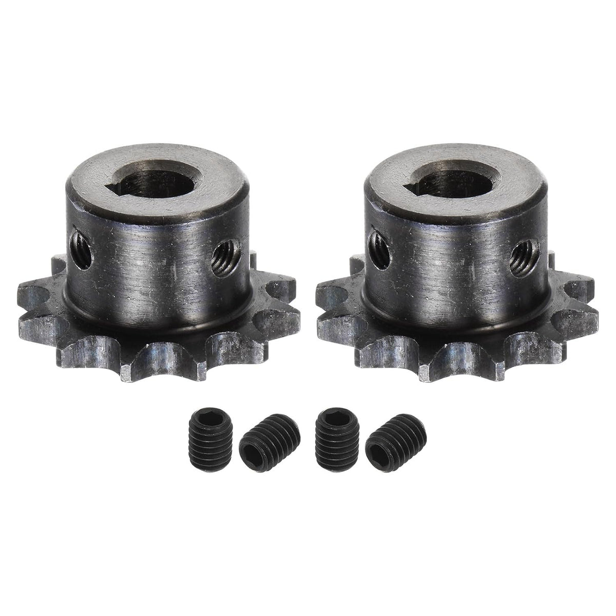 2pcs ISO/DIN 06B-1 Roller Chain Sprocket B Type 10mm Bore, 3/8" Pitch, A3-Steel Single Strand Roller Sprocket Hardened 12 Tooth