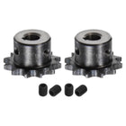 2pcs ISO/DIN 06B-1 Roller Chain Sprocket B Type 10mm Bore, 3/8" Pitch, A3-Steel Single Strand Roller Sprocket Hardened 12 Tooth