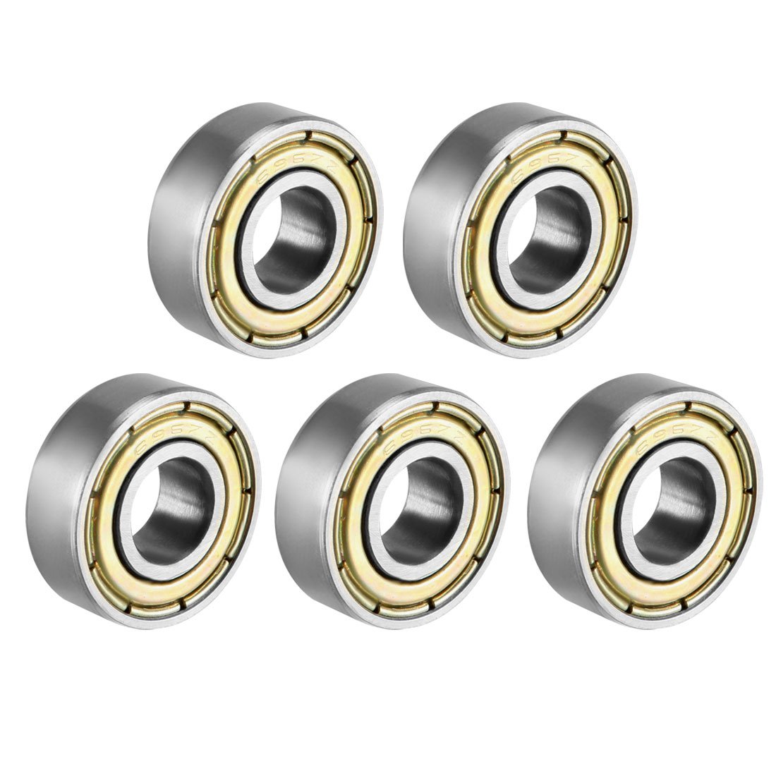 696ZZ Deep Groove Ball Bearing Double Shield 696-2Z 1080096, 6mm x 15mm x 5mm Carbon Steel Bearings (Pack of 5)