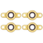 4Pcs TF08 Pillow Block Bearings for 8mm Diameter Shaft, Self Aligning 2-Bolt Flange Bearing, Copper Housing, (ABEC 3)