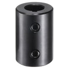 Shaft Coupling, 1/2" Bore 1" OD 1-1/2" Length Black Oxide Plated ASTM1045 Steel Rigid Coupling for 3D Printers Motor Wheel(2 Set Screws)
