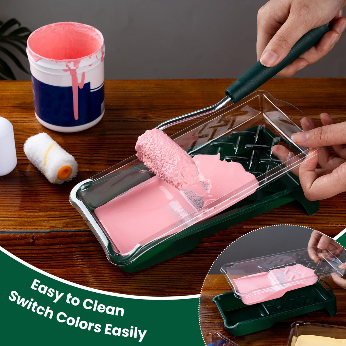 LinkMejor Rullo per vernice Kit, 12 Pezzi, 2 Pollici Mini Rullo per vernice, Microfibra