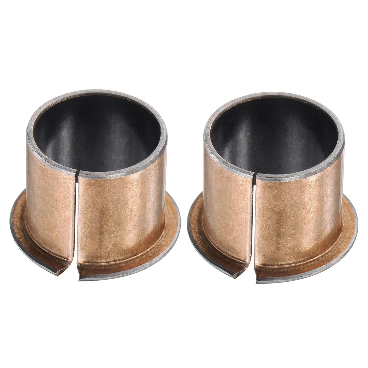 Flanged Sleeve Bearings 30mm Bore x 34mm OD x 30mm Length x 42mm Flange Dia x 2mm Flange Thickness Wrapped Oilless Bushings 2pcs