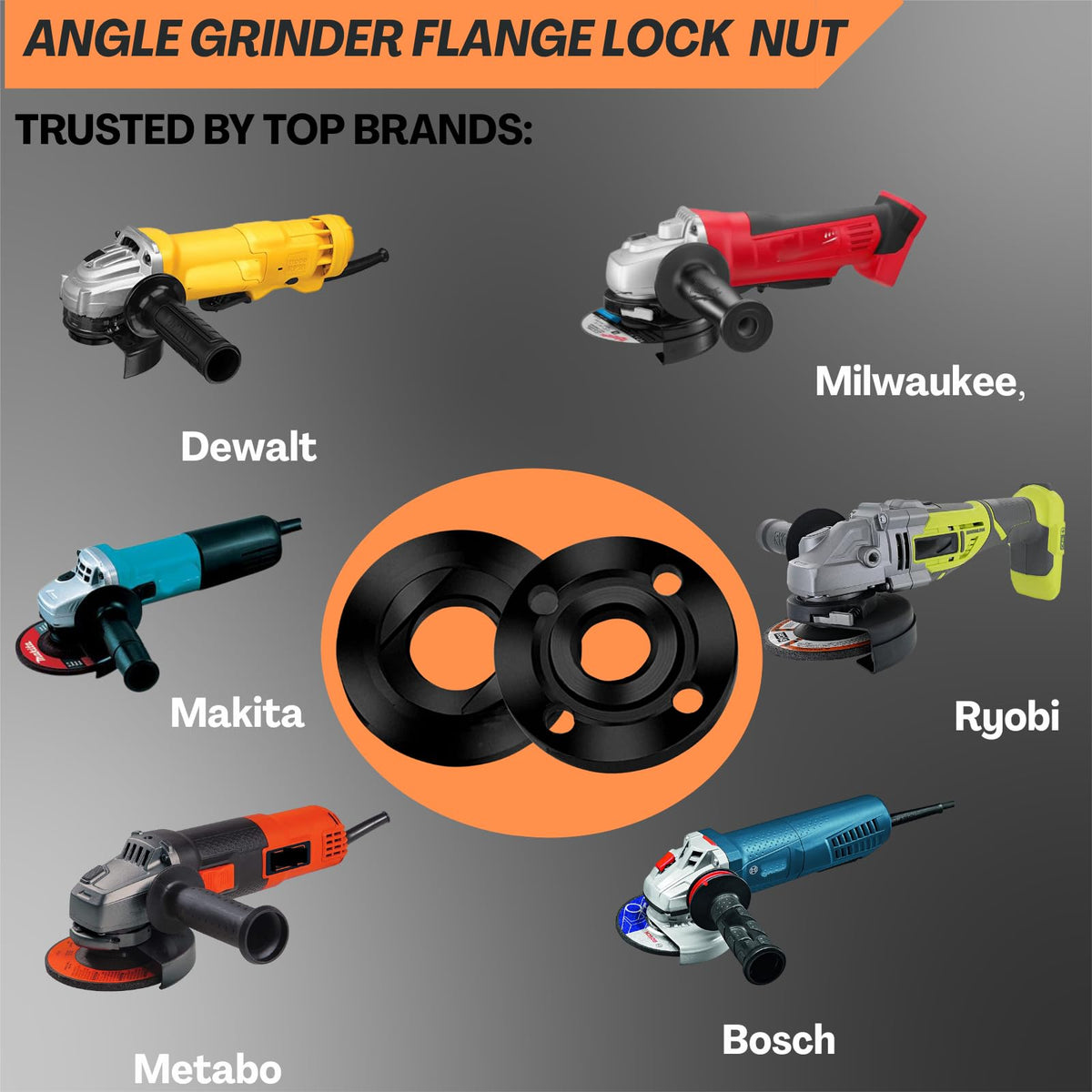 LinkMejor Justerbar Vinkelsliber Skruetrækker & Boltnøgle Kit 5PCS, 5/8-11 Låseboltnøgle