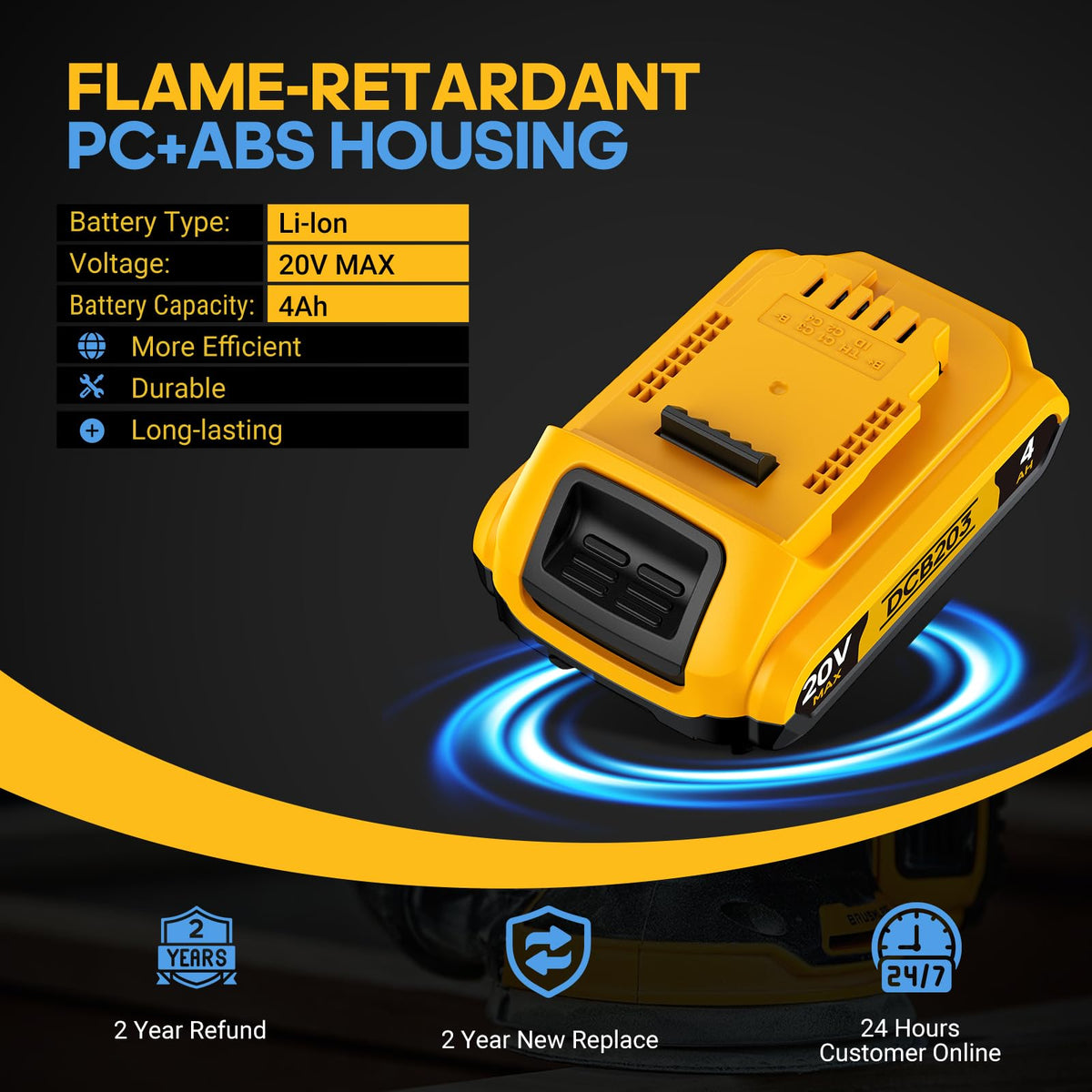 Sostituzione 4AhCompatibile per Batteria Dewalt 20V MAX con Alta Capacità