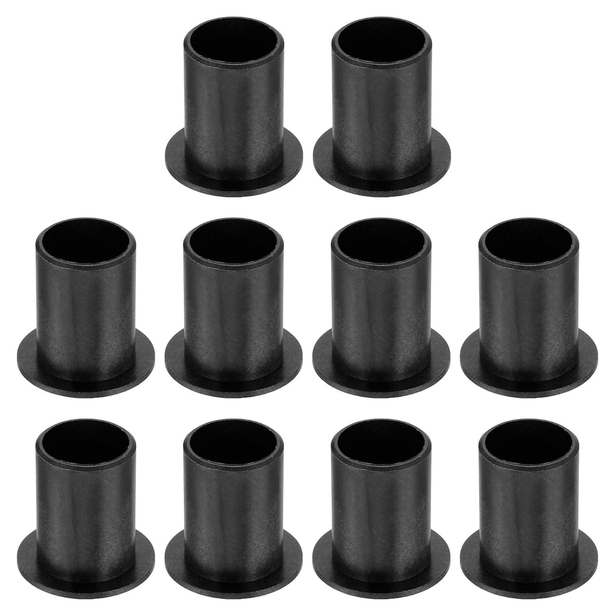 10Pcs Flanged Sleeve Bearing, Plastic Bushing ID 12mm x OD 14mm x Length 20mm POM Bushing, Black