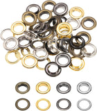 100 Set Copper Grommets Eyelets, 9/16"(14mm) Grommets Eyelets with Washers Grommets Kit Copper Eyelets for Belts, Shoes, Clothes, Bead Cores, DIY Project (Gold/Silver/Grey/Bronze)