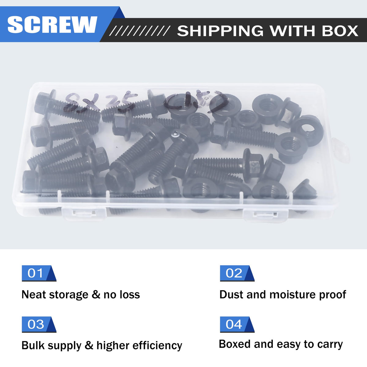 LinkMejor M8x1.25x25mm Flanged Hex Bolt & Self-Locking Nut Kit, 15 Sets