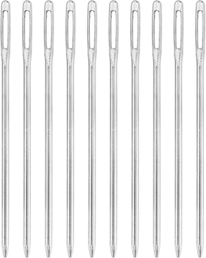 60 Pcs Large Eye Sewing Needles, 2.09 Inch 1.6mm High Carbon Iron Embroidery Thread Needle Sewing Blunt Needle Knitting Needles for Hand Sewing Art Crafts, Silver