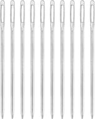 LinkMejor 60 Pcs Large Eye Sewing Needles, 2.09 Inch 1.6mm High Carbon Iron Embroidery Thread Needle Sewing Blunt Needle Knitting Needles for Hand Sewing Art Crafts, Silver
