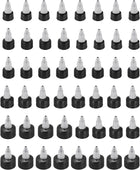 48 Pcs Twist Top Caps, 4 Size Plastic Squeeze Bottle Replacement Twist Caps for Glue Dispensing Bottles Dispensing Caps Paint Bottles (Clear/Black)