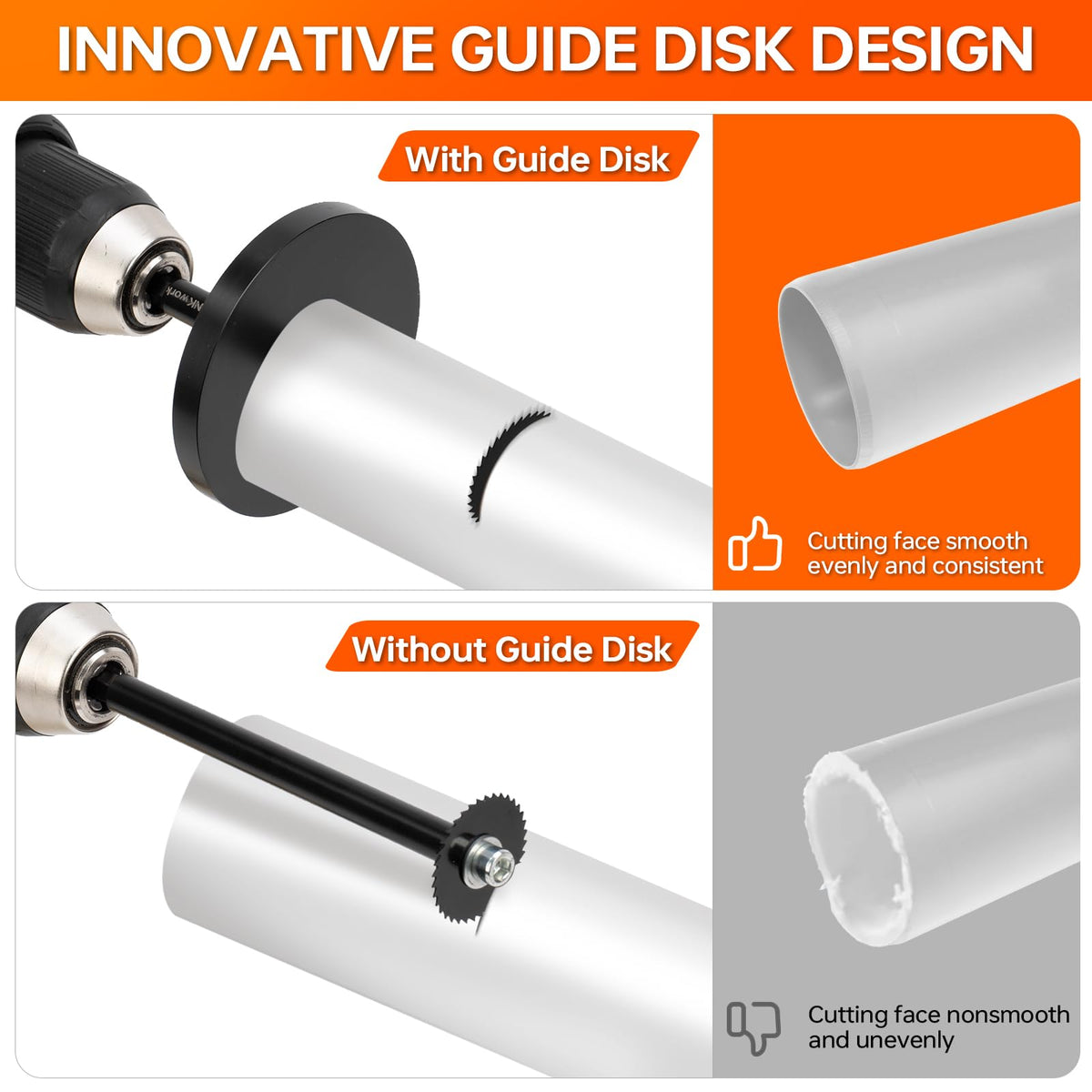 4" Coupeur d' Tubes Intérieurs pour Tuyau PVC, Kit d'Outils avec Échelle, Noir