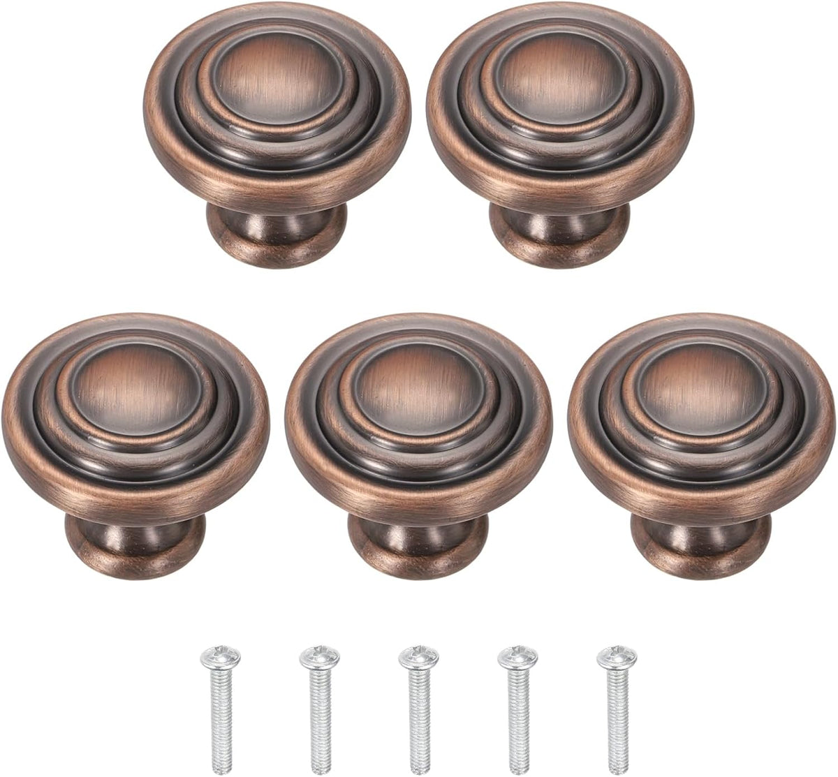 5Pcs Maniglie per Cassetto, 1.3" Pulli Rettangolari Solidi in Lega di Zinco per Mobili con Foro Singolo per Cassetto Cucina Armadio Cabina Armadio, Rame