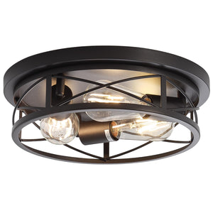 LinkMejor Luces de Techo Empotradas de Estilo Granja Negra, 1 Paquete