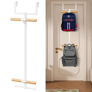 LinkMejor Over The Door Backpack Hanger, 2-Tier Metal Backpack Holder Rack