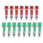 Signal Indicator Dash Light DC 12V, LED Bulbs XD7-1 Red+Green, 7mm 9/32" Panel Mount 15Pcs