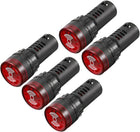 5Pcs Red Indicator Light with Buzzer AC/DC 110V, 22mm Panel Mount Flashing Alarm, for Electrical Control Panel, HVAC, DIY Projects