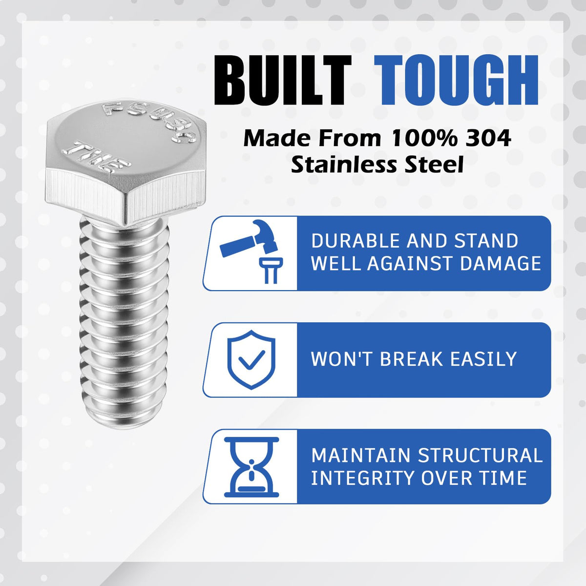LinkMejor 50 Paras, Tornillo de Cuerda Hexagonal 1/4-20 x 3/4", Plateado