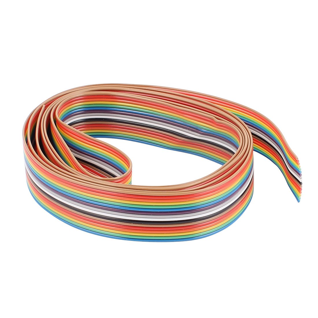 Flexible Flat Ribbon Cable Wire, 16 Pin, 1.5 m Long, 1.25 mm Pitch, Rainbow