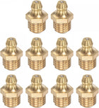 Brass Straight Grease Fitting M10 x 1.25mm Thread Hydraulic Grease Fitting Accessories, 10Pcs