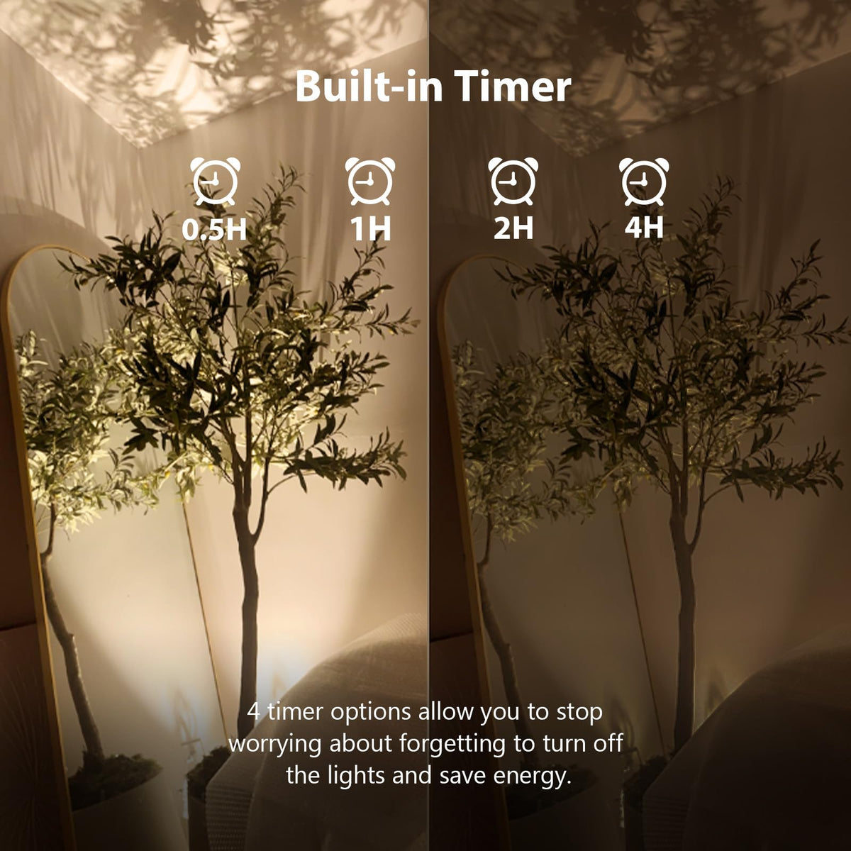 LinkMejor 2 Pack Uplights Indoor Floor Can Lights dengan Remote dan Timer