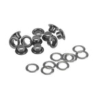 Grommets Eyelets with Washers Kit, 10.5 x 6 x 5mm Copper Grommet Chrome Plated for DIY or Craft Projects Black 200 Set