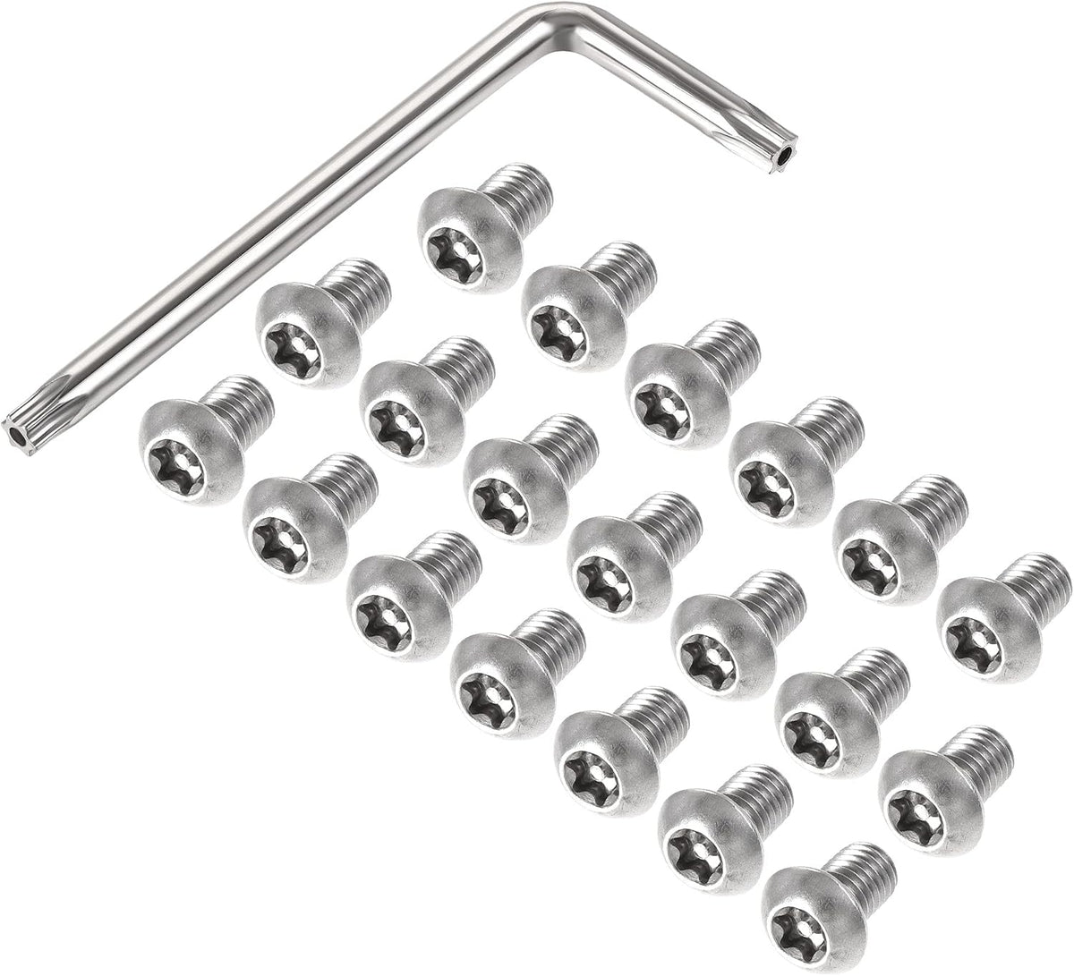 M8x12mm Torx Security Machine Screw, 20pcs Pan Head Screws Inside Column, with T40 L-Type Wrench, 304 Stainless Steel Fasteners Bolts