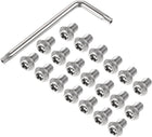M8x12mm Torx Security Machine Screw, 20pcs Pan Head Screws Inside Column, with T40 L-Type Wrench, 304 Stainless Steel Fasteners Bolts