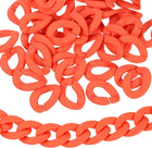 50Pcs Acrylic Linking Chain Rings, 39mm Plastic Quick Link C-Clips Hooks Connectors for Purse Bag Chain, DIY Craft Jewelry Making, Orange