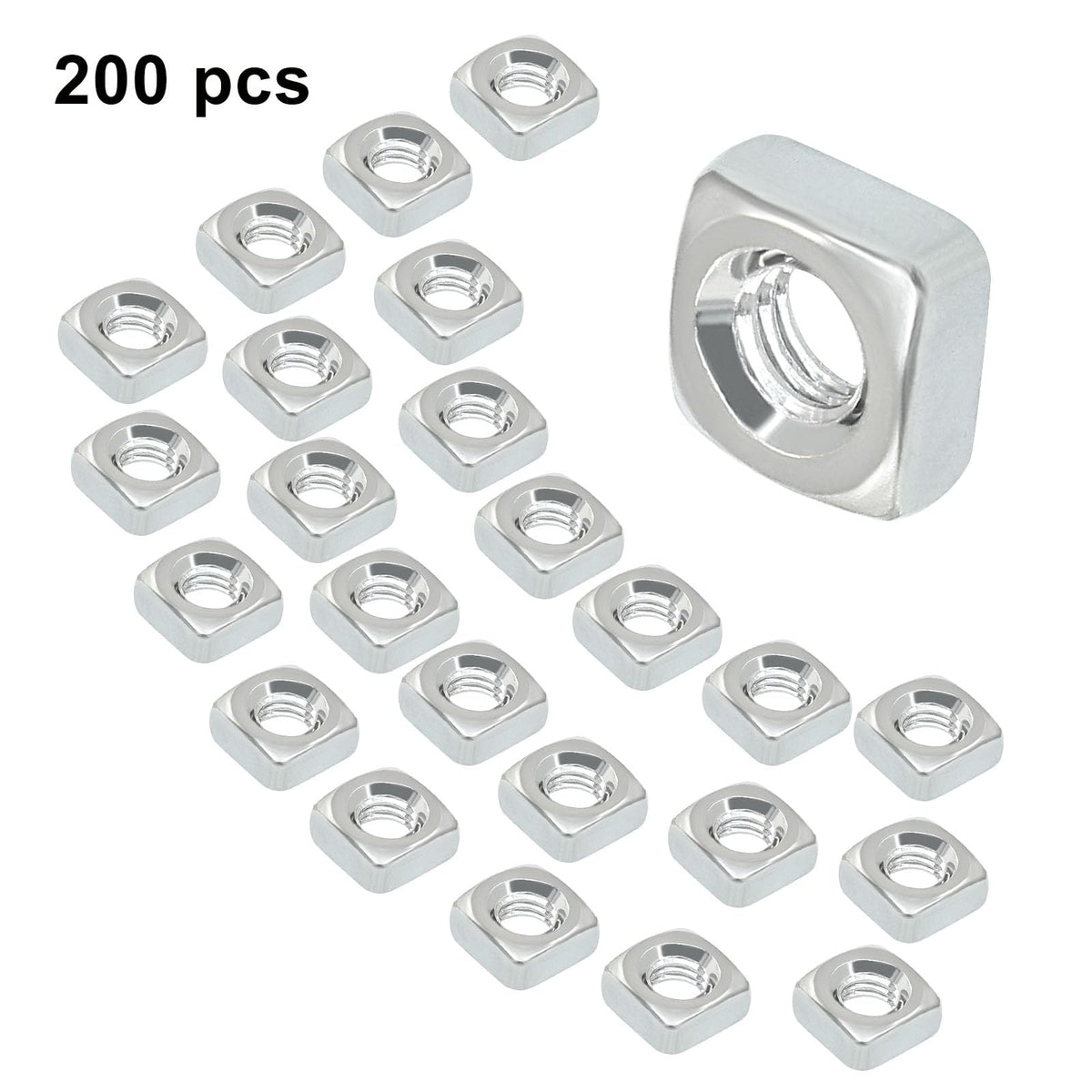 LinkMejor 200 PCS M3 Quadratmuttern, 304 Edelstahl