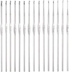 LinkMejor Crochet Hooks Set 0.6-2.5mm Iron Knitting Needles Comfortable Smooth Crochet Needles for DIY Craft Yarn, Silver Tone
