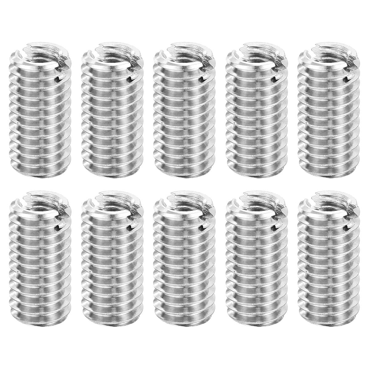 Thread Adapter Sleeve Reducing Nuts, 10 Pcs M6x1 Male to M4x0.7 Female Stainless Steel Nut Screw Reducer Conversion Fastener, Threaded Insert Repair Sleeve Reducer Nut, Silver
