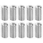 Thread Adapter Sleeve Reducing Nuts, 10 Pcs M6x1 Male to M4x0.7 Female Stainless Steel Nut Screw Reducer Conversion Fastener, Threaded Insert Repair Sleeve Reducer Nut, Silver