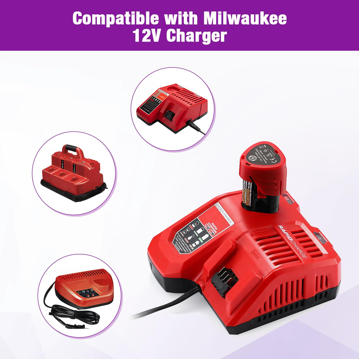 2 Pack M12 3.0Ah Batteria di Ricambio per Attrezzi da Lavoro a Litio Milwaukee 12V