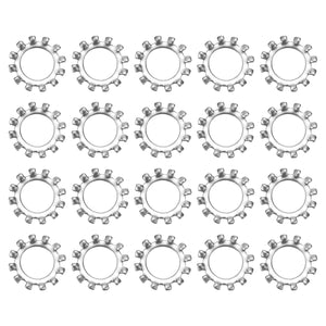20Pcs 3/8 External Tooth Lock Washer, 304 Stainless Steel Multi-Tooth Star Washer Locking Fastener, Silver Tone