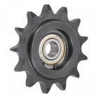 Chain Idler Sprocket, 9mm Bore 1/2" Pitch 13 Tooth Tensioner, Black Oxide Finish C45 Carbon Steel with Insert Single Bearing for ISO 08B Chains