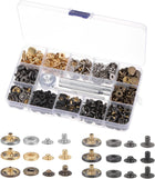 120 Sets Leather Snap Fasteners Kit 6 Colors 12.5mm Metal Press Studs Buttons Tool with 4 Setter Tools & Storage Box for Clothing Leather Sewing